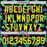 Custom Black-Light Yellow Psychedelic Trippy Frog Authentic Baseball Jersey