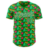 Custom Grass Green-White Psychedelic Trippy Fruit Authentic Baseball Jersey