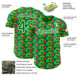 Custom Grass Green-White Psychedelic Trippy Fruit Authentic Baseball Jersey