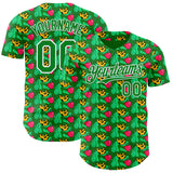 Custom Grass Green-White Psychedelic Trippy Fruit Authentic Baseball Jersey