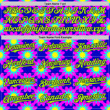 Custom Blue Neon Green-Black Psychedelic Trippy Flower Authentic Baseball Jersey