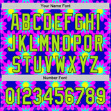 Custom Blue Neon Green-Black Psychedelic Trippy Flower Authentic Baseball Jersey