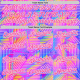Custom Purple Pink-White Psychedelic Trippy Neon Geometric Authentic Baseball Jersey