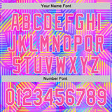 Custom Purple Pink-White Psychedelic Trippy Neon Geometric Authentic Baseball Jersey