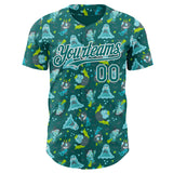 Custom Teal-White Psychedelic Trippy Monster Authentic Baseball Jersey