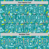Custom Teal-White Psychedelic Trippy Monster Authentic Baseball Jersey