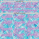 Custom Lakes Blue Medium Purple-White Psychedelic Trippy Tropical Leaves Authentic Baseball Jersey