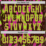 Custom Brown Neon Green-Deep Pink Psychedelic Trippy Sea Life Authentic Baseball Jersey