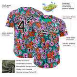Custom Green Black-White Psychedelic Trippy Alien Flora Authentic Baseball Jersey