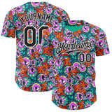 Custom Green Black-White Psychedelic Trippy Alien Flora Authentic Baseball Jersey