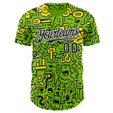 Custom Neon Green Black-White Psychedelic Trippy Neon Monster Authentic Baseball Jersey