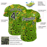 Custom Neon Green Black-White Psychedelic Trippy Neon Monster Authentic Baseball Jersey
