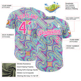 Custom White-Pink Psychedelic Trippy Swirl Authentic Baseball Jersey