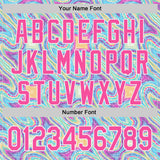 Custom White-Pink Psychedelic Trippy Swirl Authentic Baseball Jersey