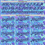 Custom Ice Blue-Dark Purple Psychedelic Trippy Flower Authentic Baseball Jersey