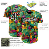 Custom Green Black-White Trippy Trippy Magic Mushroom Authentic Baseball Jersey