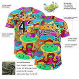 Custom Green Black-White Psychedelic Trippy Doodle Cartoon Authentic Baseball Jersey