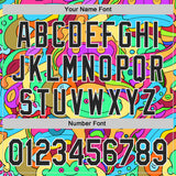 Custom Green Black-White Psychedelic Trippy Doodle Cartoon Authentic Baseball Jersey