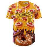 Custom Gold-Black Ice Cream Donut Foodie Dessert Authentic Baseball Jersey