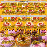 Custom Gold-Black Ice Cream Donut Foodie Dessert Authentic Baseball Jersey
