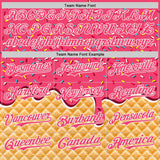 Custom Neon Pink-White Ice Cream Waffle Foodie Dessert Authentic Baseball Jersey