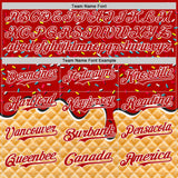 Custom Red-White Ice Cream Waffle Foodie Dessert Authentic Baseball Jersey
