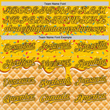 Custom Gold-Black Ice Cream Waffle Foodie Dessert Authentic Baseball Jersey