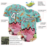 Custom Ice Blue White-Black Ice Cream Foodie Dessert Authentic Baseball Jersey