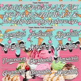 Custom Ice Blue White-Black Ice Cream Foodie Dessert Authentic Baseball Jersey