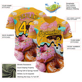 Custom Gold-Black Ice Cream Donut Foodie Dessert Authentic Baseball Jersey