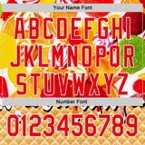Custom Gold Fire Red-White Candy Ice Cream Waffle Sweet Sugar Authentic Baseball Jersey