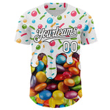 Custom White-Black Candy Ice Cream Sweet Sugar Authentic Baseball Jersey