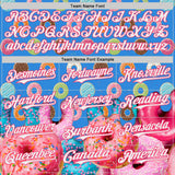 Custom Electric Blue White-Neon Pink Ice Cream Donut Foodie Dessert Authentic Baseball Jersey