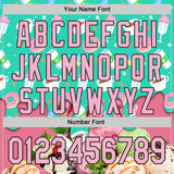 Custom Aqua Light Pink-Black Ice Cream Cake Donut Foodie Dessert Authentic Baseball Jersey