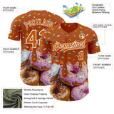 Custom Texas Orange-White Ice Cream Donut  Foodie Dessert Authentic Baseball Jersey