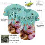 Custom Ice Blue-Black Ice Cream Donut  Foodie Dessert Authentic Baseball Jersey