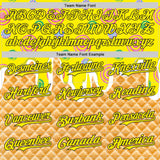 Custom Light Yellow-Black Ice Cream Waffle Donut  Foodie Dessert Authentic Baseball Jersey