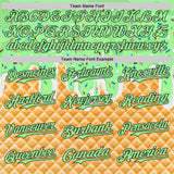 Custom Pea Green-Black Ice Cream Waffle Foodie Dessert Authentic Baseball Jersey