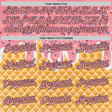 Custom Medium Pink-Black Ice Cream Waffle Foodie Dessert Authentic Baseball Jersey