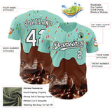 Custom Ice Blue White-Black Ice Cream Chocolate Foodie Dessert Authentic Baseball Jersey