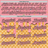 Custom Medium Pink-Black Ice Cream Waffle Foodie Dessert Authentic Baseball Jersey
