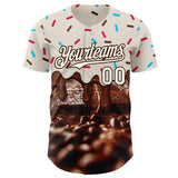 Custom Cream-Brown Ice Cream Chocolate Foodie Dessert Authentic Baseball Jersey