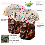 Custom Cream-Brown Ice Cream Chocolate Foodie Dessert Authentic Baseball Jersey