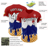 Custom Red White-Black Ice Cream Waffle Foodie Dessert Authentic Baseball Jersey