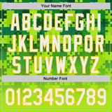 Custom Green White-Yellow Puzzle 3D Pattern Design Authentic Baseball Jersey