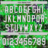 Custom Green White-Black Puzzle 3D Pattern Design Authentic Baseball Jersey