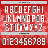 Custom Red White-Black Puzzle 3D Pattern Design Authentic Baseball Jersey