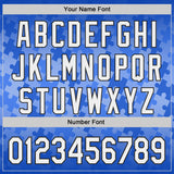 Custom Thunder Blue White-Black Puzzle 3D Pattern Design Authentic Baseball Jersey