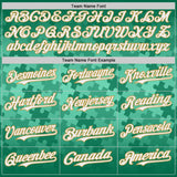 Custom Kelly Green White-Old Gold Puzzle 3D Pattern Design Authentic Baseball Jersey
