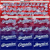 Custom Red Royal-White Gradient Puzzle 3D Pattern Design Authentic Baseball Jersey